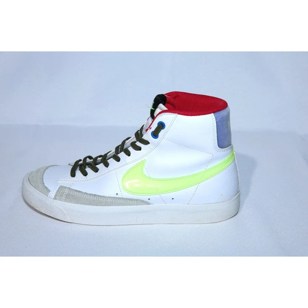 Nike Blazer Mid 77 GS White Volt Royal DV2234-100 Sz 7Y Womens 8.5